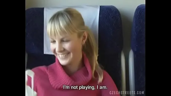 Visa Czech streets Blonde girl in train mina klipp