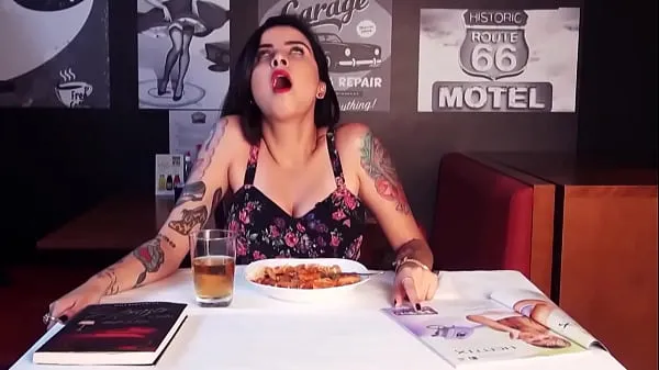Girl is Sexually Stimulated While Eating At Restaurant Saját klipek megjelenítése