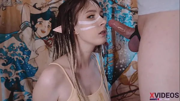 Εμφάνιση Cute girl elf in dreadlocks sucking my cock juicy! Drooling deep blowjob ! Deep throat my beautiful girlfriend των κλιπ μου