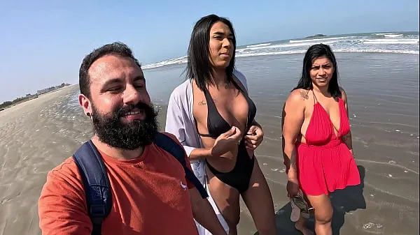 Vis Fode Cast - The trans Baianinha came to fuck on the beach outdoors with the Mattos couple mine klip